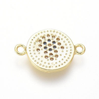 Brass Micro Pave Cubic Zirconia Links Connectors ZIRC-I032-36G-1