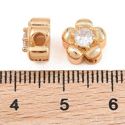 SHEGRACE Brass Micro Pave Clear Cubic Zirconia Beads XGRQ5K752-837G-1