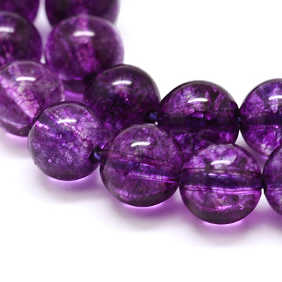 Dyed Round Natural Crackle Quartz Beads Strands G-K084-8mm-01B-1