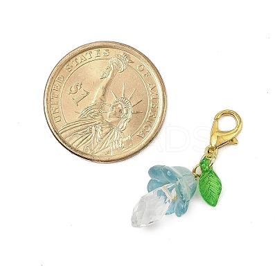 Mushroon Glass & Acrylic Pendant Decorations HJEW-JM02497-1