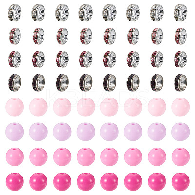 200Pcs 4 Colors Opaque Acrylic Beads MACR-TA0002-53-1