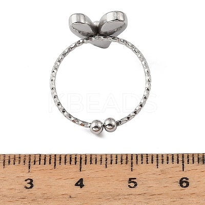 304 Stainless Steel & Plastic Pearl Cuff Open Rings SA-G002-01P-1