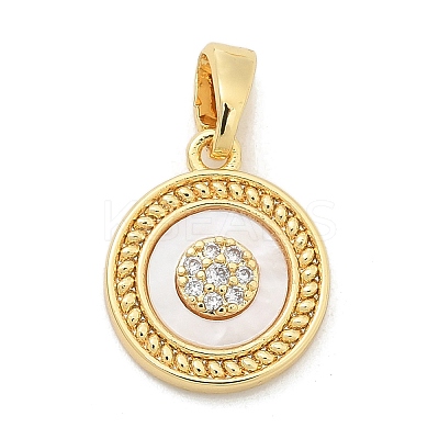 Brass Micro Pave Cubic Zirconia Pendents KK-M303-01G-03-1