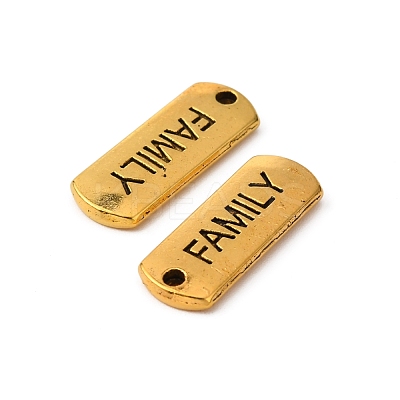 Tibetan Style Alloy Rectangle with Word Family Pendants TIBEP-Q043-057AG-RS-1