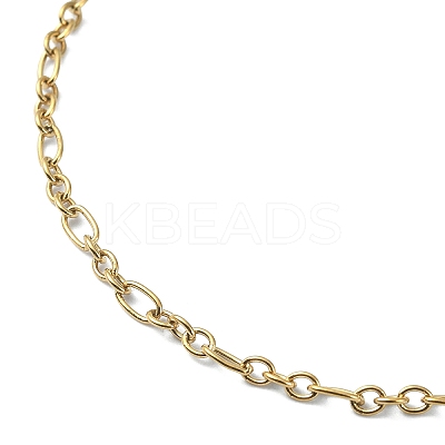 Ion Plating(IP) 316 Surgical Stainless Steel Figaro Chain Necklaces for Women NJEW-D052-04G-1