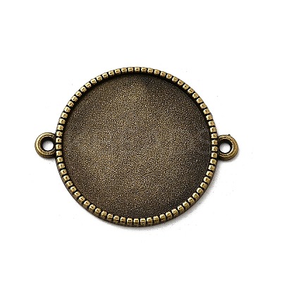 Tibetan Style Alloy Flat Round Cabochon Connector Settings LS-X-TIBE-Q038-001G-AB-NR-1