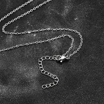Non-Tarnish 304 Stainless Steel Cable Chain Necklace X-STAS-T040-PJ204-80-1