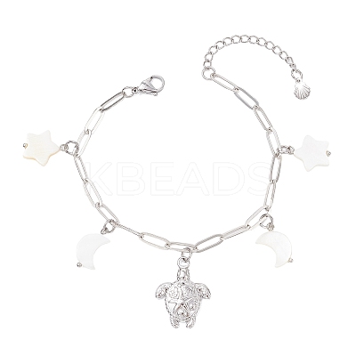 304 Stainless Steel Charm Bracelets BJEW-JB12220-1