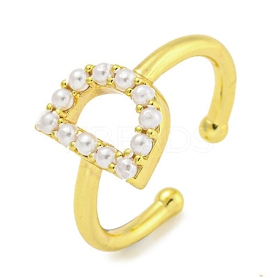 Rack Plating Brass Open Cuff Rings for Women RJEW-F162-01G-D-1