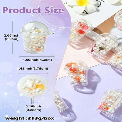 12Pcs Milk Tea Cup Theme Opaque Acrylic Pendants OACR-CJ0002-30-1