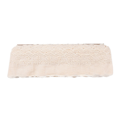 15 Yards Cotton Embroidery Hollow Flower Lace Trim OCOR-WH0003-047A-1