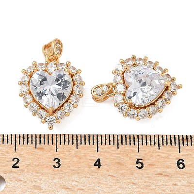 Brass Micro Pave Clear Cubic Zirconia Pendants KK-S531-27G-1