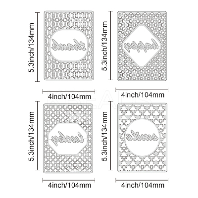 4Pcs 4 Styles Carbon Steel Cutting Dies Stencils DIY-DM0001-95-1