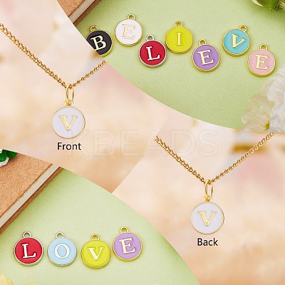 120Pcs 12 Colors Golden Plated Alloy Charms ENAM-SZ0001-64V-1