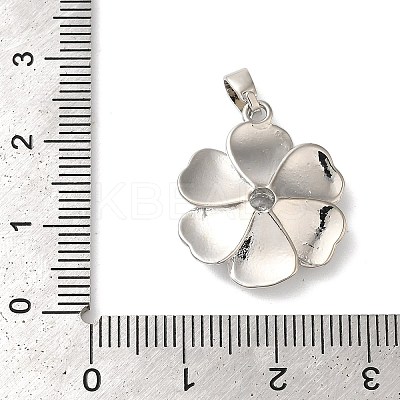 Rack Plating Brass Micro Pave Clear Cubic Zirconia Pendants KK-U022-04P-1