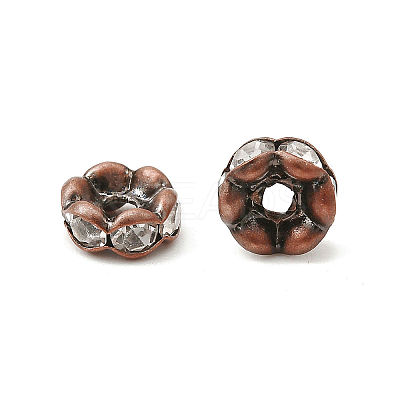 Brass Rhinestone Spacer Beads X-RB-A014-L6mm-01R-NF-1