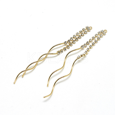 Brass Chain Tassel Big Pendants X-KK-T032-164G-1