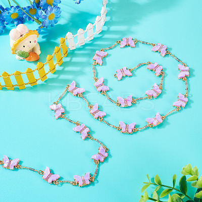 1M Handmade Acrylic Butterfly Link Chains CHC-TA0001-24A-1