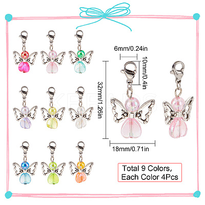 Eco-Friendly Transparent Acrylic Pendants PALLOY-SC0004-15-1