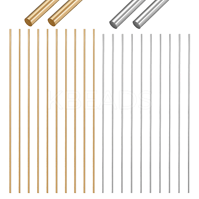 24Pcs 2 Styles 304 Stainless Steel & Brass Solid Bar FIND-GA0005-45-1