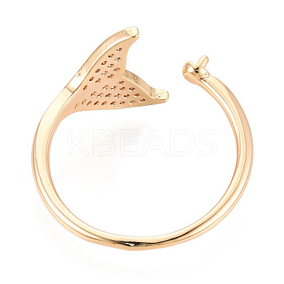 Fishtail Shape Brass Micro Pave Clear Cubic Zirconia Cup Peg Ring Settings KK-T076-14G-1