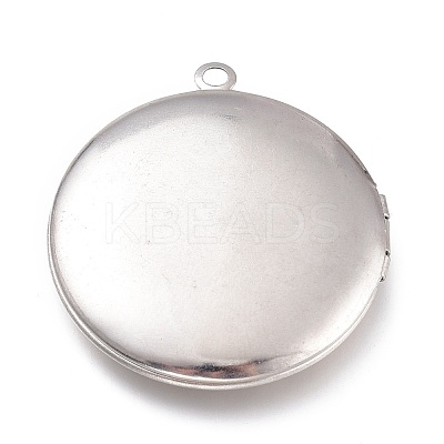 Tarnish Resistant 316 Stainless Steel Locket Pendant Cabochons Settings STAS-O132-04P-1
