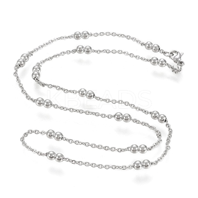 Non-Tarnish 304 Stainless Steel Cable Chain Necklaces NJEW-M183-06P-1