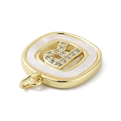 Rack Plating Brass Micro Pave Clear Cubic Zirconia Pendants KK-E102-33G-R-1