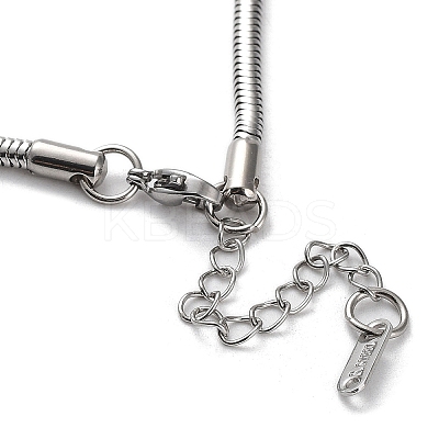 Non-Tarnish 304 Stainless Steel Round Snake Chain Necklace NJEW-D045-13P-1