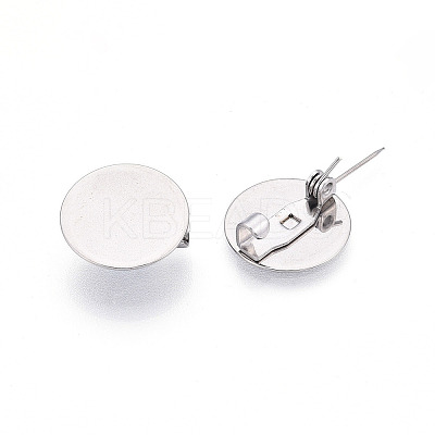 304 Stainless Steel Brooch Cabochon Settings STAS-E547-08J-P-1