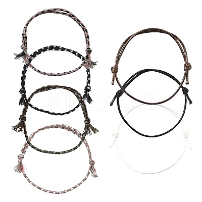 14Pcs 7 Colors Cotton Cord Bracelet Set for Men Women BJEW-FS00025-04-1