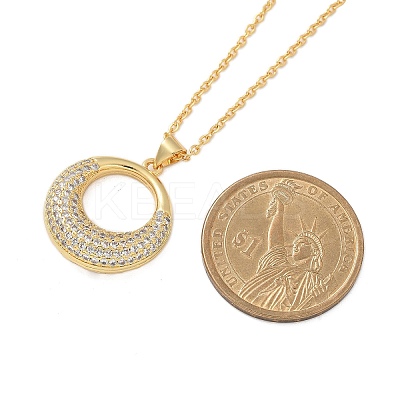 Brass Micro Pave Cubic Zirconia Pendant Necklaces for Women LS-NJEW-U020-01G-01-1