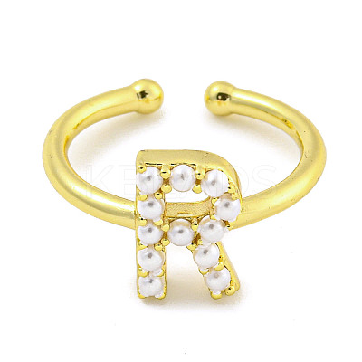 Rack Plating Brass Open Cuff Rings for Women RJEW-F162-01G-R-1
