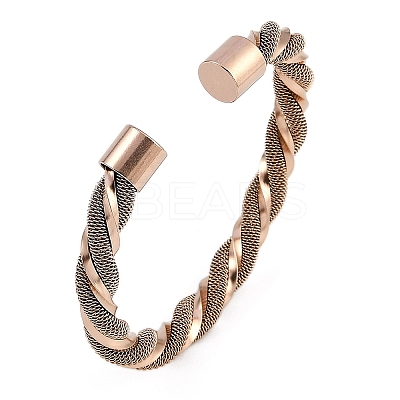 Ion Plating(IP) 304 Stainless Steel Cuff Bangles for Women STAS-M023-18A-1