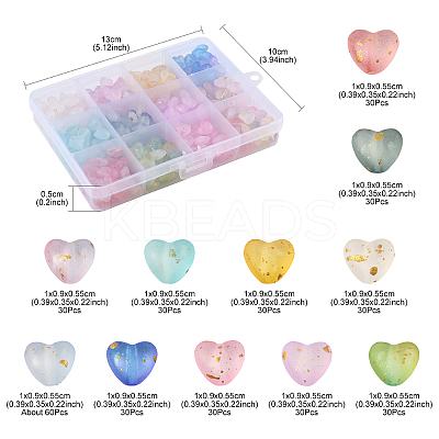 360Pcs 11 Colors Frosted Transparent Acrylic Beads OACR-FS0002-30-1