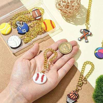 9Pcs 9 Styles Ball Game PVC Plastic Cup Charms HJEW-CJ0001-18-1