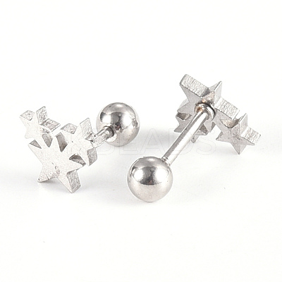 Tarnish Resistant 201 Stainless Steel Barbell Cartilage Earrings EJEW-R147-04-1