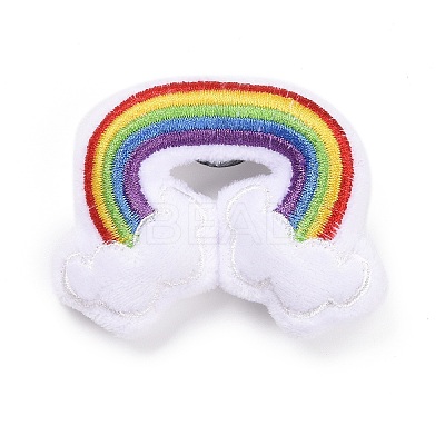 Rainbow with Cloud Cotton & Non-Woven Fabric Brooch LS-JEWB-A003-01-1