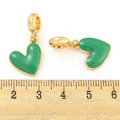 Rack Plating Alloy Enamel Heart European Dangle Charms FIND-B034-20G-03-1