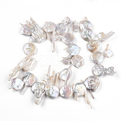 Natural Baroque Keshi Pearl Beads Strands PEAR-S018-06F-1