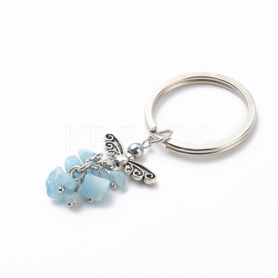 Natural Aquamarine  Keychain KEYC-JKC00382-03-1