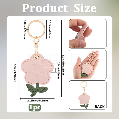 1Pc PU Leather Pendants Keychain KEYC-SP0001-47B-1
