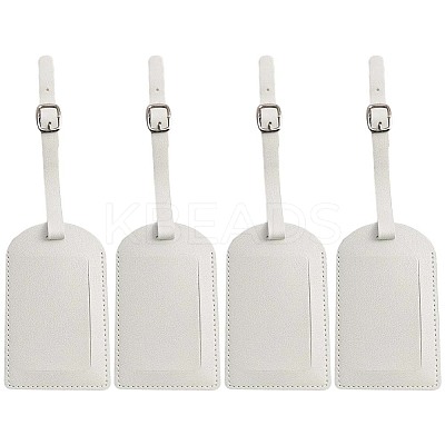 CutHollow 4Pcs PU Leather Luggage Tag OFST-CL0001-01B-04-1