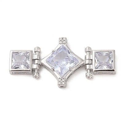 Brass Micro Pave Clear Cubic Zirconia Multi-Strand Links KK-S388-33P-1
