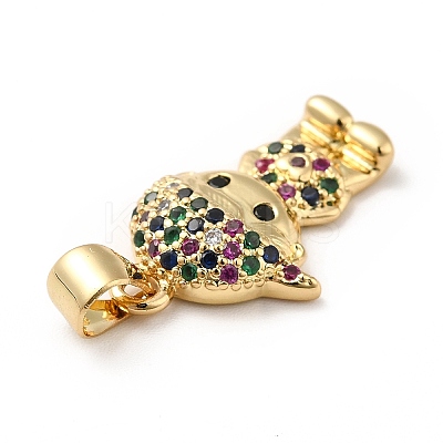 Brass Micro Pave Cubic Zirconia Pendants KK-H433-09B-G-1