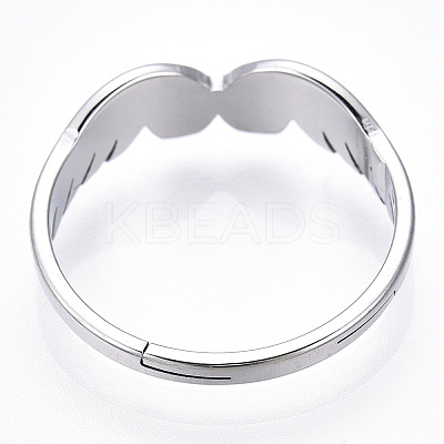 Non-Tarnish 304 Stainless Steel Wing Adjustable Ring for Women LS-RJEW-T027-10P-1