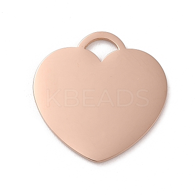 Ion Plating(IP) 304 Stainless Steel Mirror Polished Finish Stamping Blank Tag Pendants STAS-K270-43RG-1