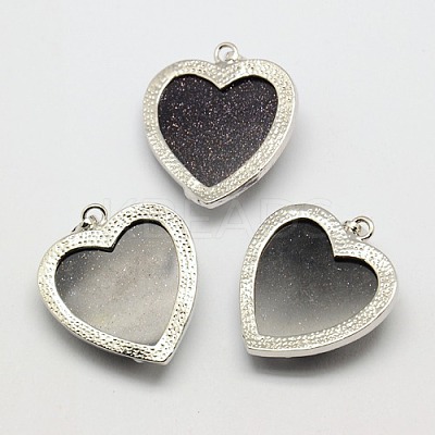 Heart Synthetic Blue Goldstone Pendants GP356-6-1