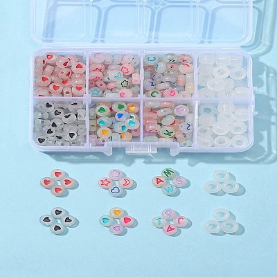 6 Style Luminous Acrylic & Transparent Plastic Beads MACR-FS0001-24-1
