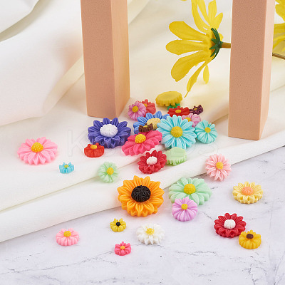210Pcs 7 Style Resin Cabochons CRES-CD0001-02-1